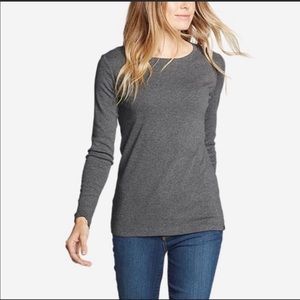 CAbi Gray Drop In Tee Long Sleeve Top NWT